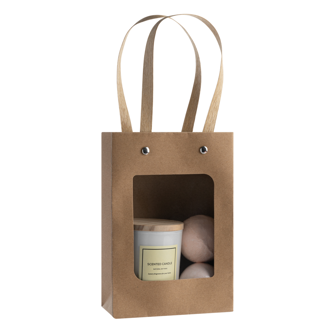 kraft paper gift bag with window