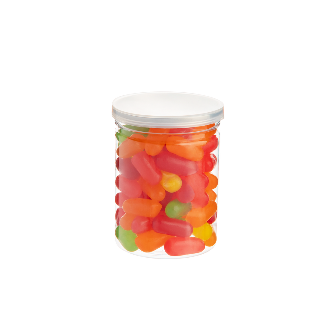 4oz clear can  with Aluminum Peel-Off Lid and Plastic Lid