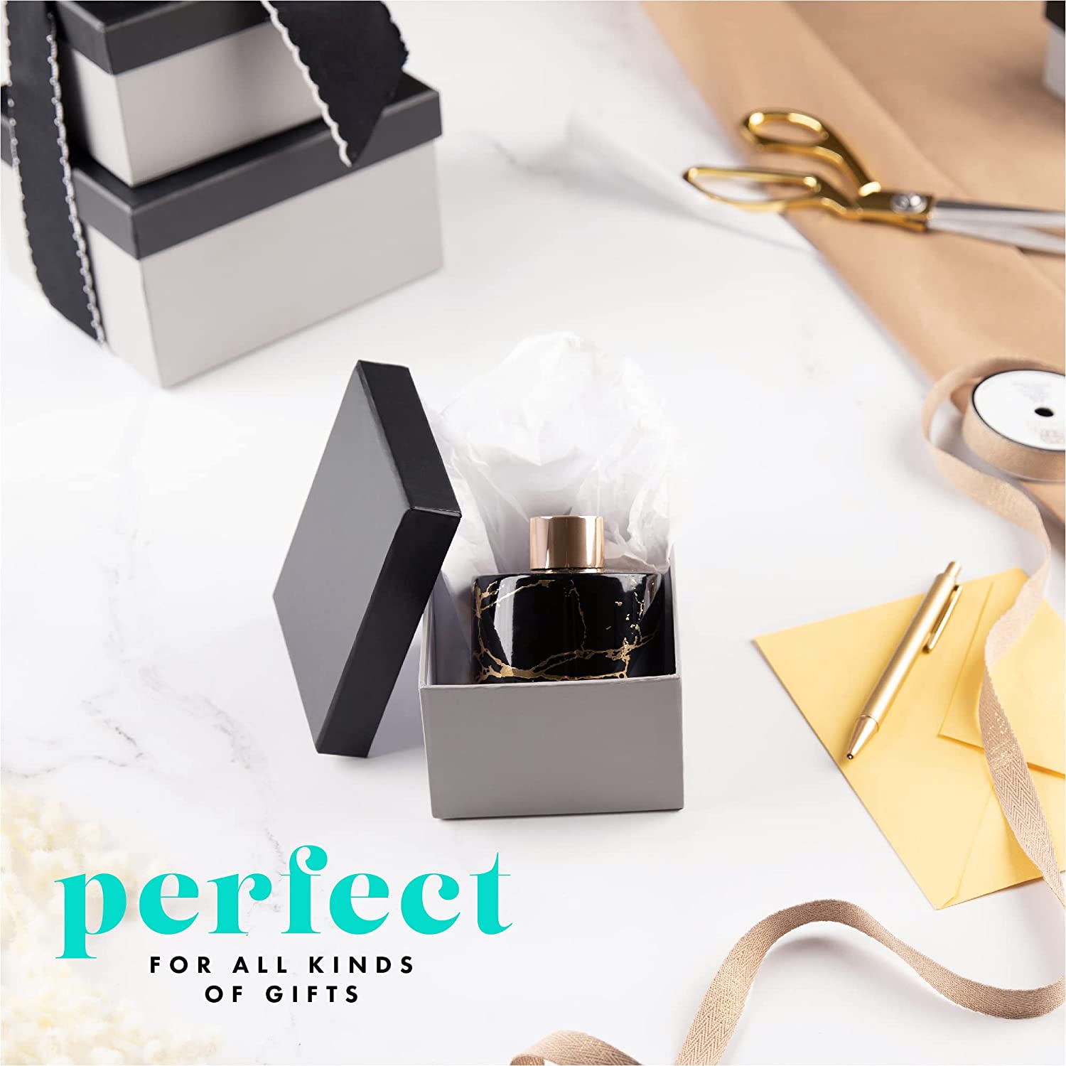 Rectangle Gift Box Tower With Ribbon