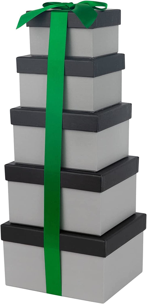 Rectangle Gift Box Tower With Ribbon