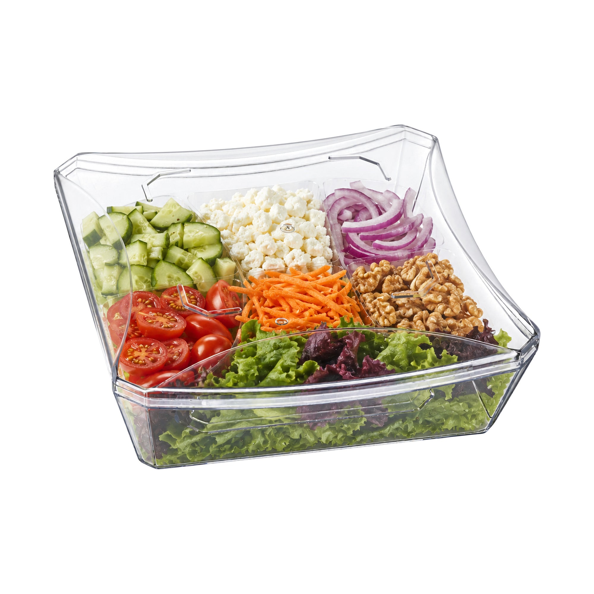 Clear Acrylic Square Salad Bowls 12 Pack