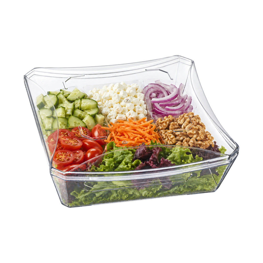 Clear Acrylic Square Salad Bowls 12 Pack