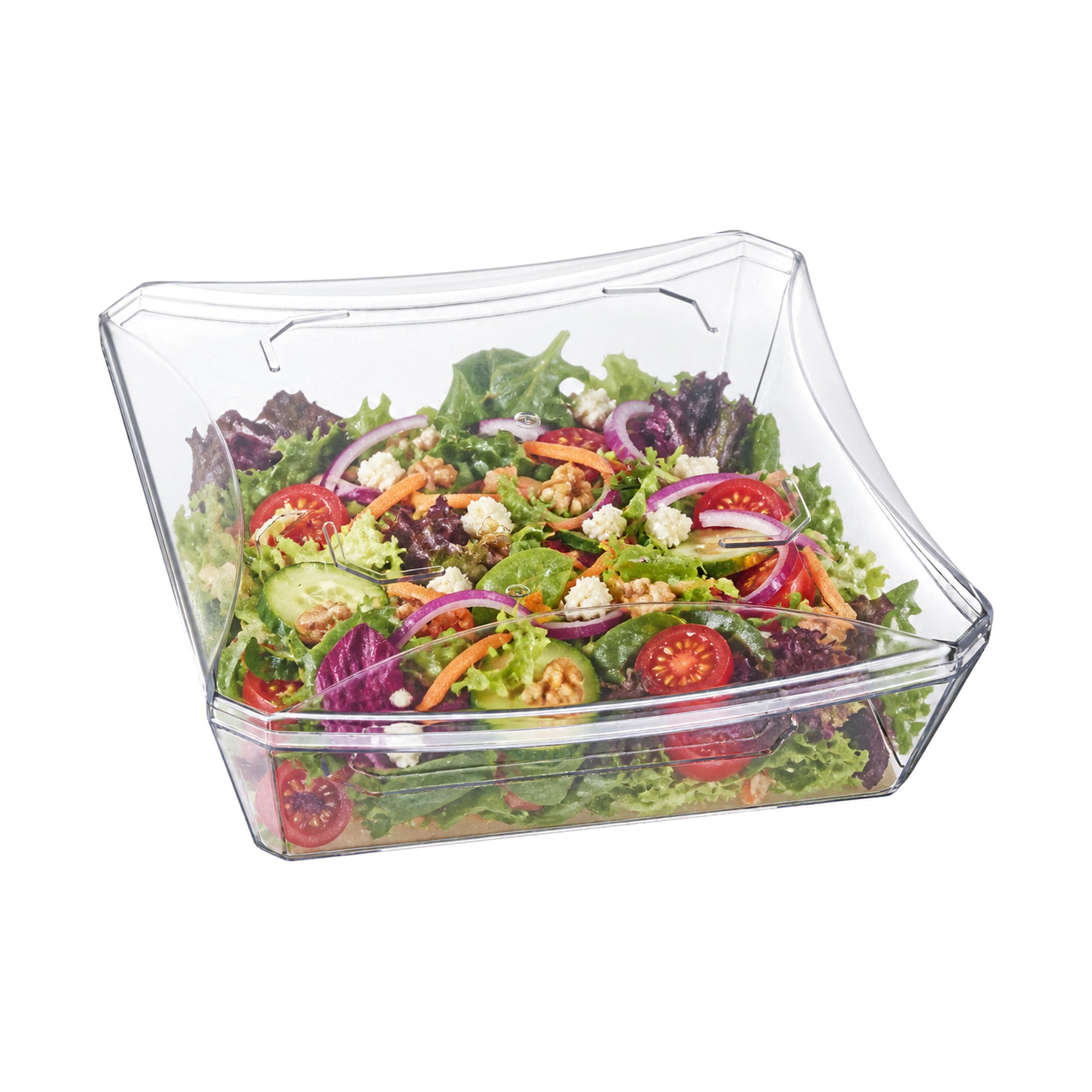 Clear Acrylic Square Salad Bowls 12 Pack