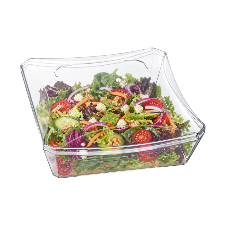 Clear Acrylic Square Salad Bowls 12 Pack