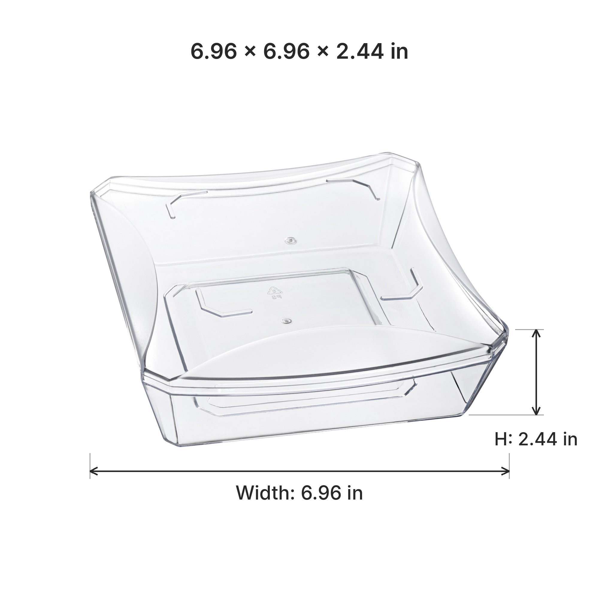 Clear Acrylic Square Salad Bowls 12 Pack