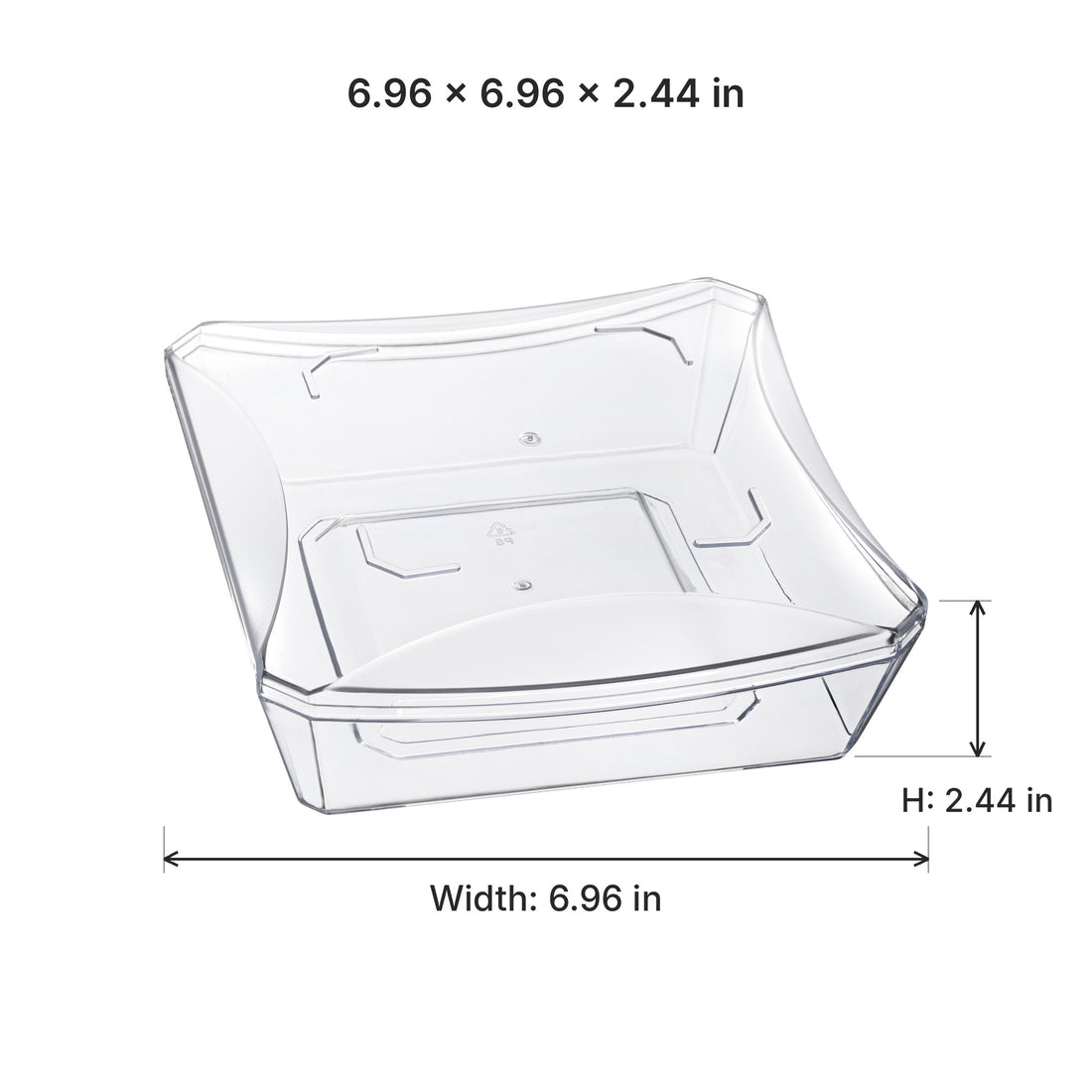 Clear Acrylic Square Salad Bowls 12 Pack