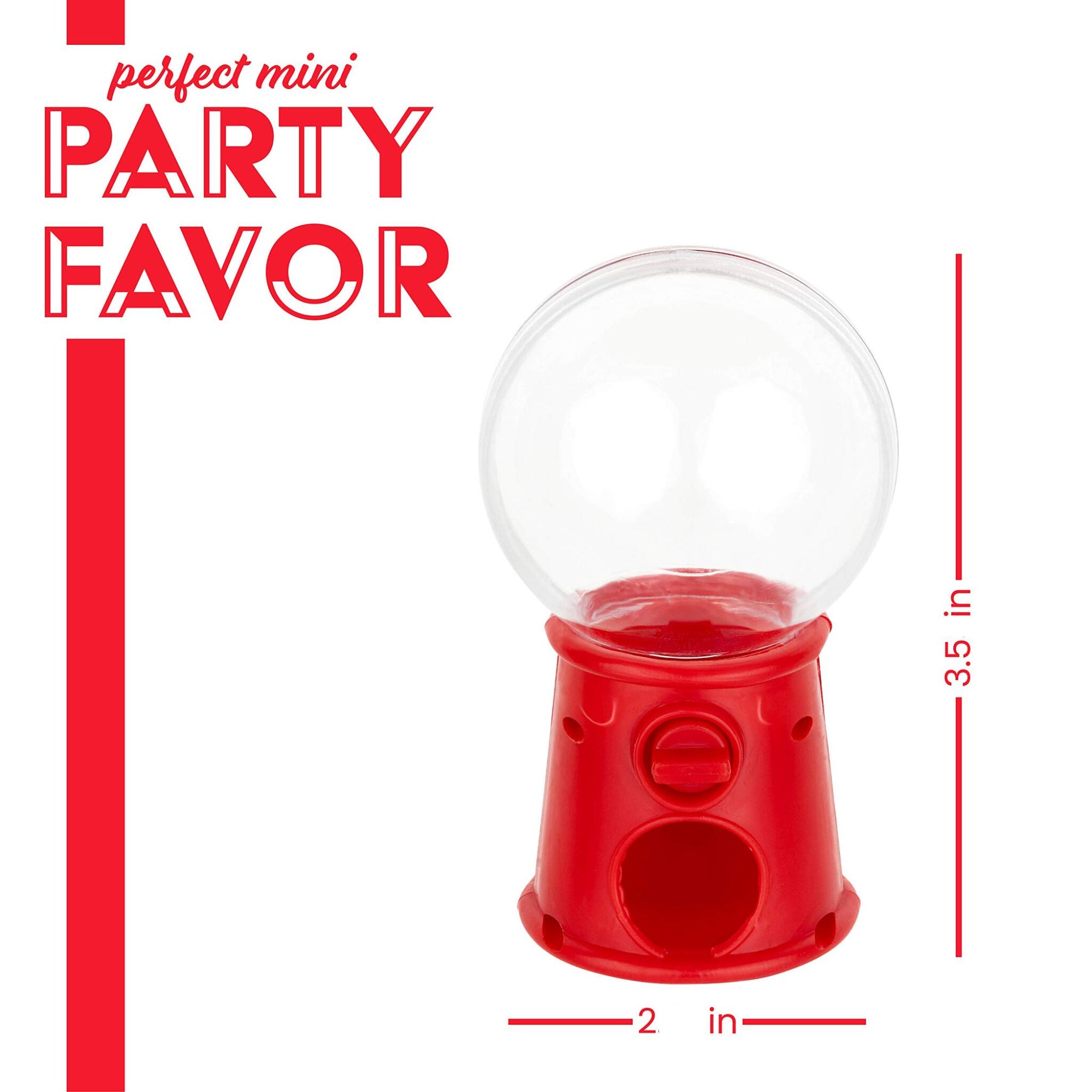 Gumball Machine Shaped Acrylic Candy Boxes 24 Pack 3.5"x2"