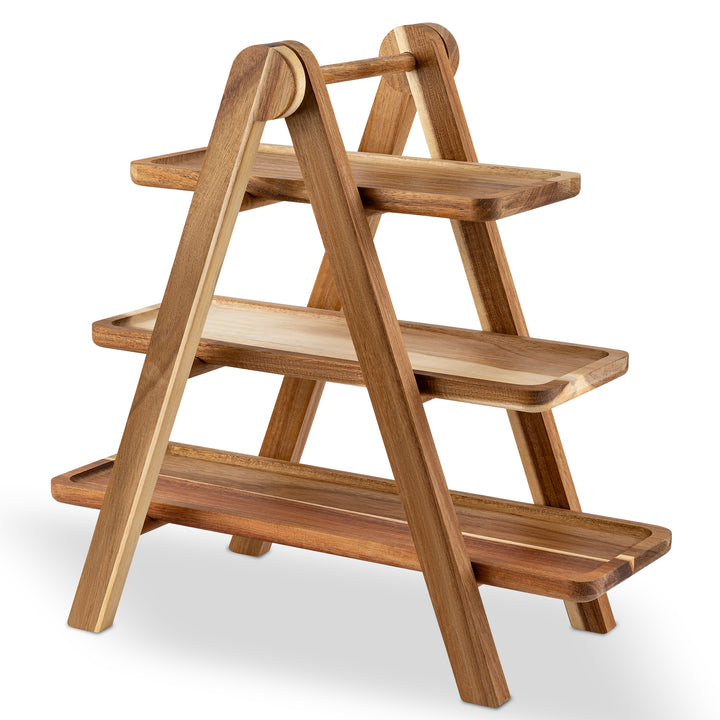 Acacia Wood 3 Tier Serving Tray