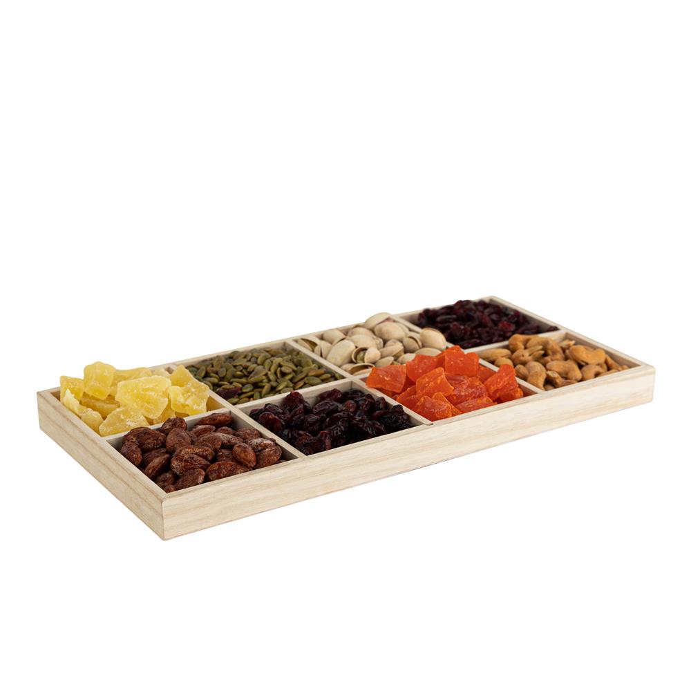 Rectangular Sectional Wooden Trays 2 Pack 7"X14"X1.25"