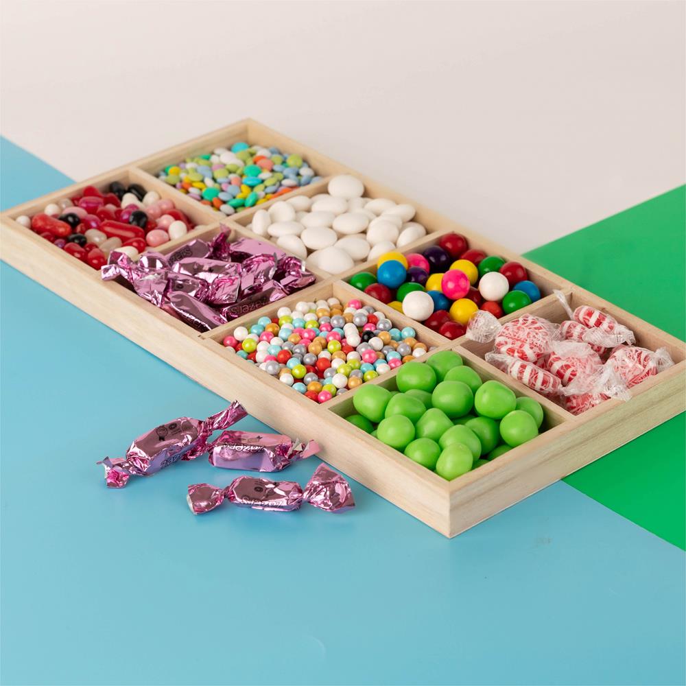 Rectangular Sectional Wooden Trays 2 Pack 7"X14"X1.25"