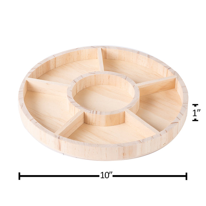 Round Shaped Wooden Tray 2 Pack 10"X1"