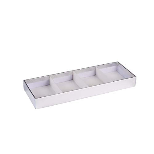 Four Section Silver Tray  4 Packs Gift Box With Clear Cover 11" X 3.75" X 1.25"
