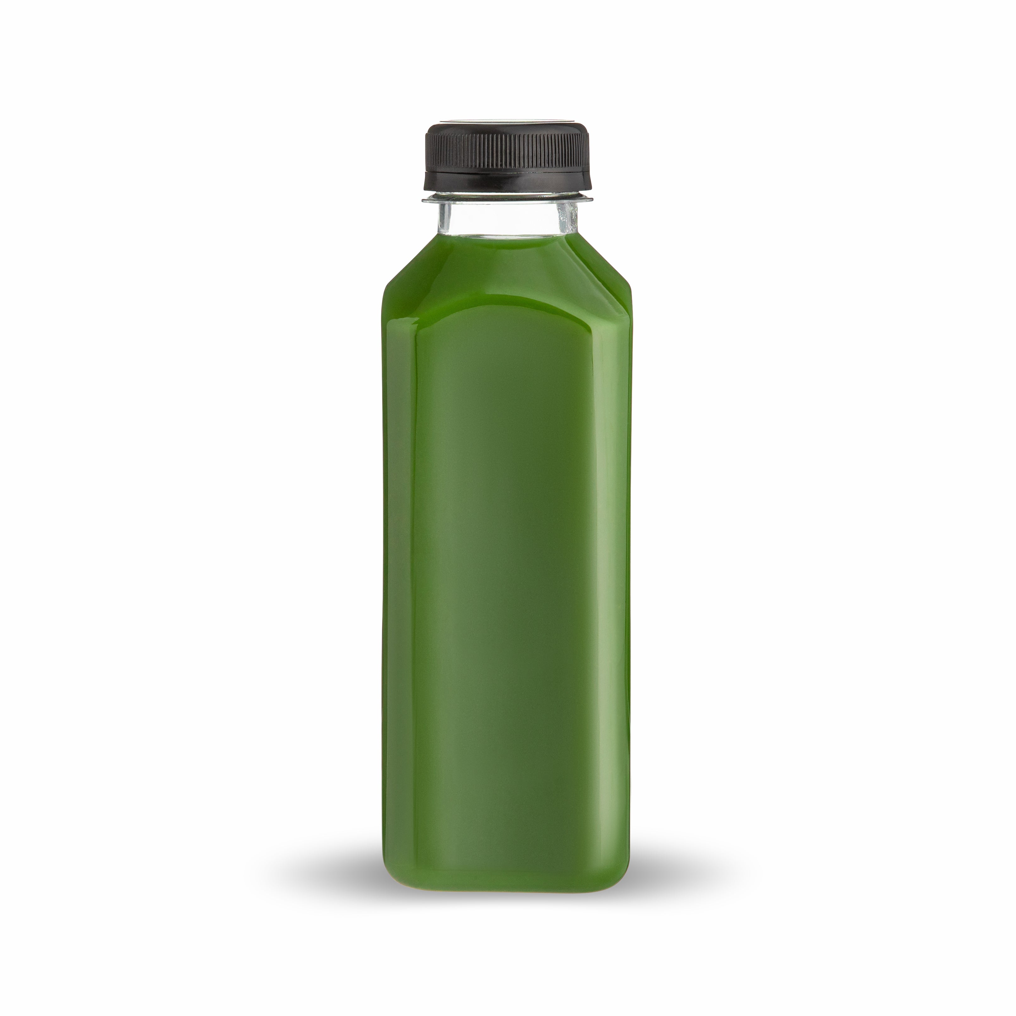 Clear Bottles PET SQUARE with black lid 24 pack