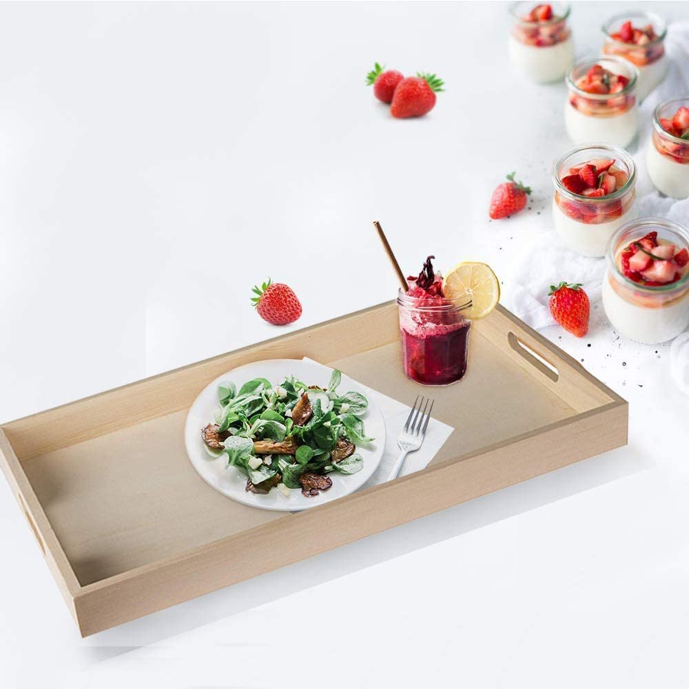 Wooden Nested Serving Trays Five Piece Rectangular