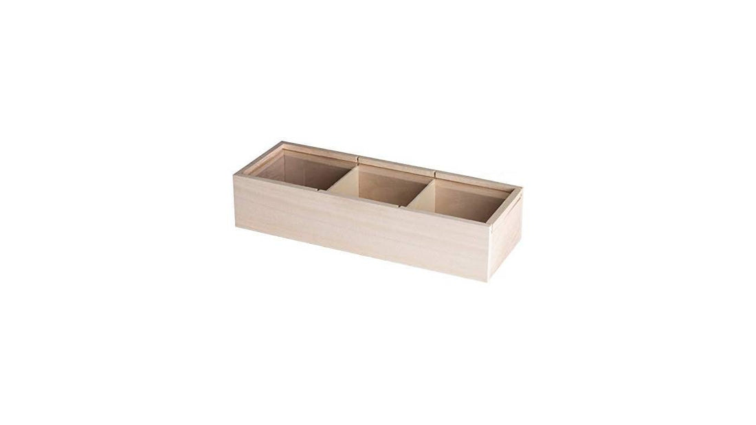Wooden Case 3 Sectional Candy Gift Box  4 Pack 10.25''x3.75''x2.25'' Present Boxes and Best for Birthday, Wedding and Party Favors