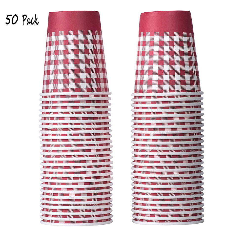 Picnic Themed 9 Oz Disposable Paper Cups 50 Pack