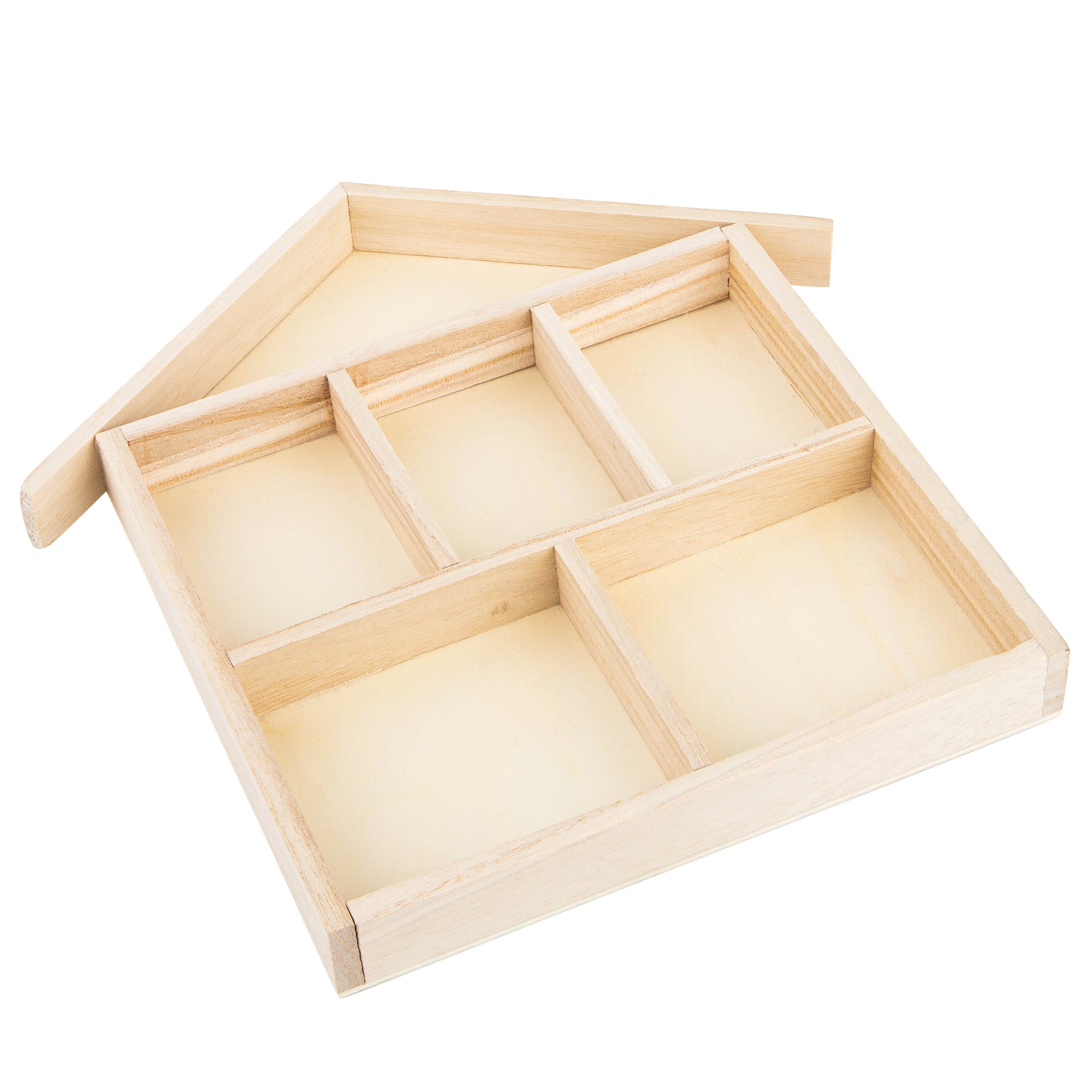 Wooden House Shape Trays 3 Pack