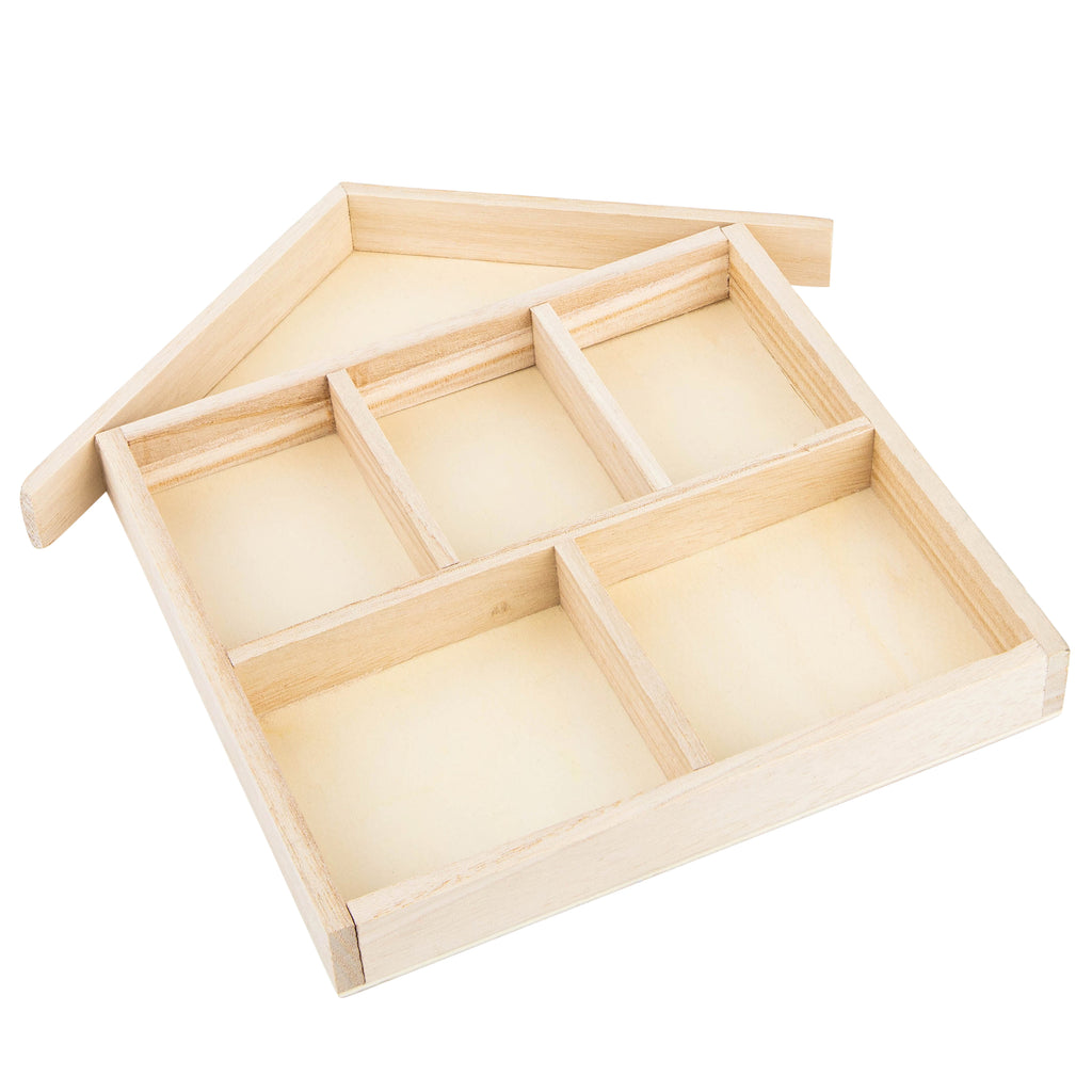 Wooden House Shape Trays 3 Pack