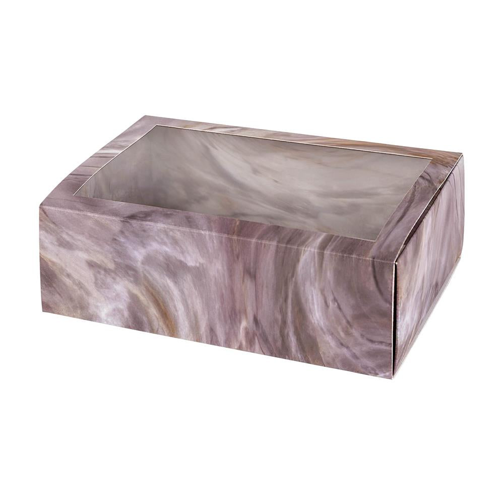 Clear Window Gift Boxes Rectangle Pink 7.5" X 5" X 2.5" 6 Pack