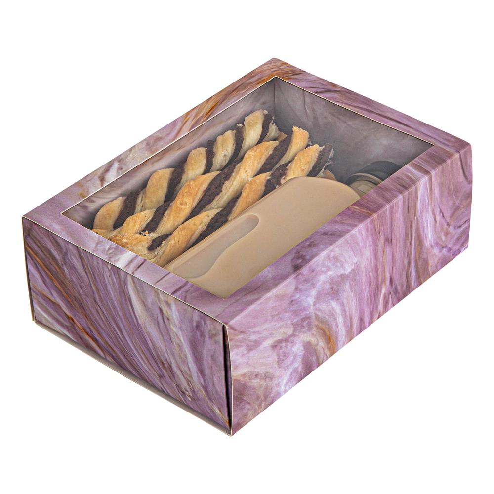 Clear Window Gift Boxes Rectangle Pink 7.5" X 5" X 2.5" 6 Pack