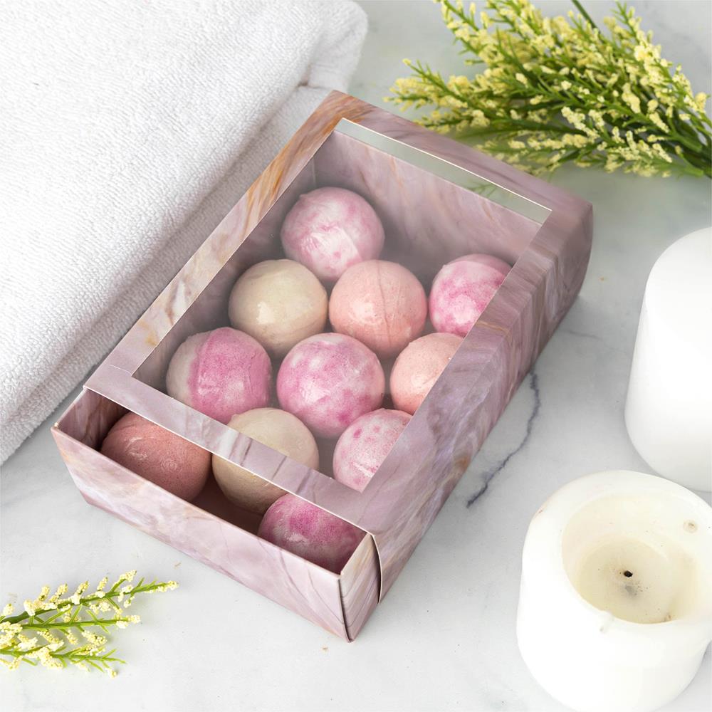 Clear Window Gift Boxes Rectangle Pink 7.5" X 5" X 2.5" 6 Pack