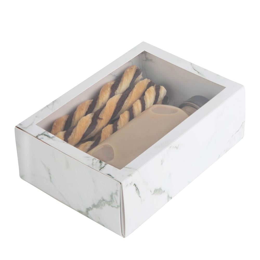 Clear Window Gift Boxes Rectangle White 7.5" X 5" X 2.5" 6 Pack