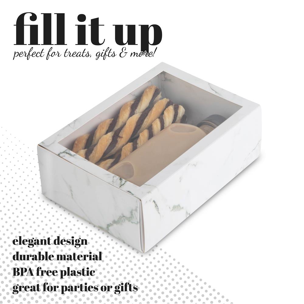 Clear Window Gift Boxes Rectangle White 7.5" X 5" X 2.5" 6 Pack