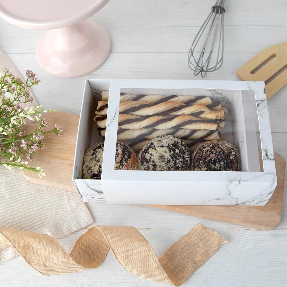 Clear Window Gift Boxes Rectangle White 7.5" X 5" X 2.5" 6 Pack