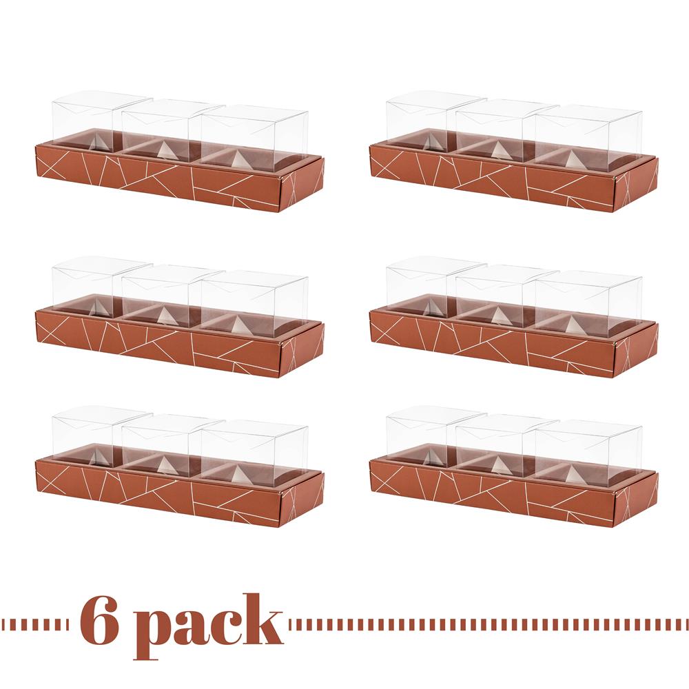 Square Shaped Clear Boxes With Rectangle Tray Brown 11" X 3.9" X 1.3"