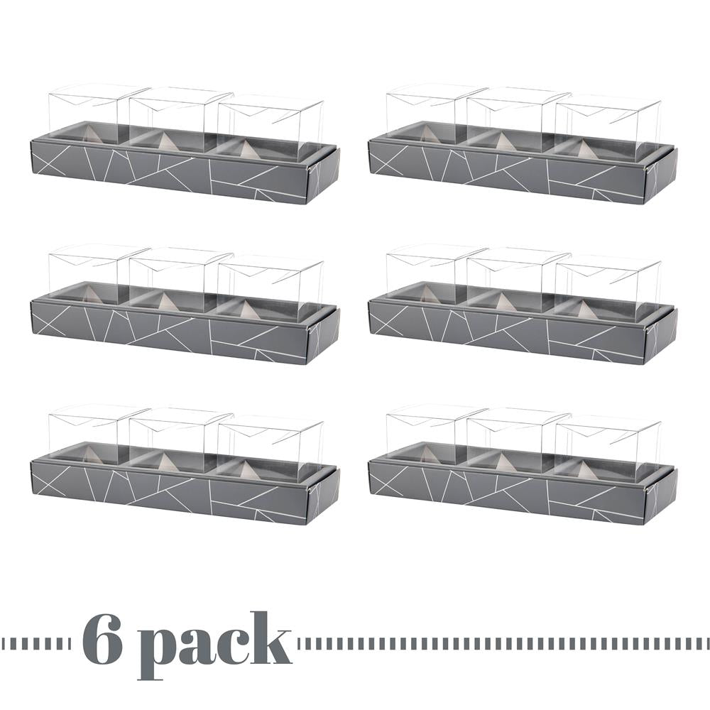 Square Shaped Clear Boxes With Rectangle Tray Gray 11" X 3.9" X 1.3"