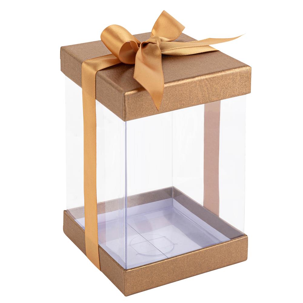 Clear Plastic Gift Box with Hard Plexiglas (Gold) : Amazon.in: Home &  Kitchen