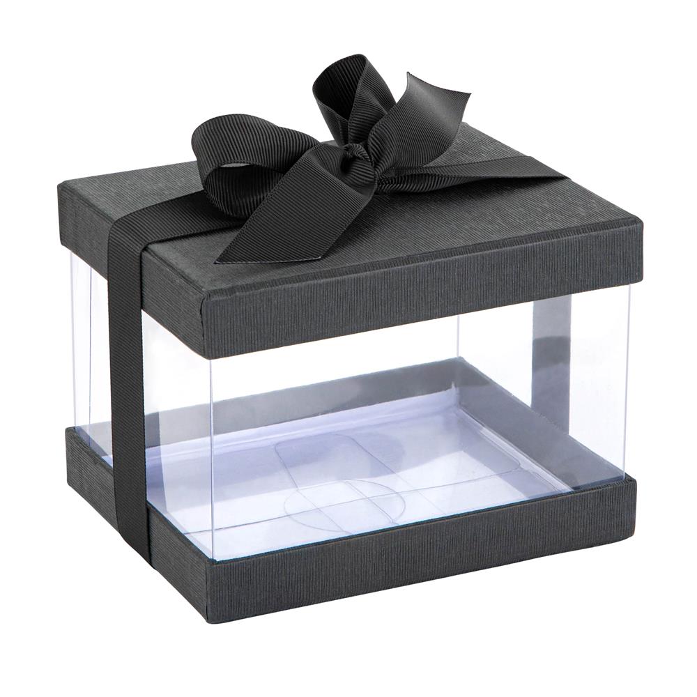 Plastic Gift Boxes Elegant Party Favor Black 5X4X3.5