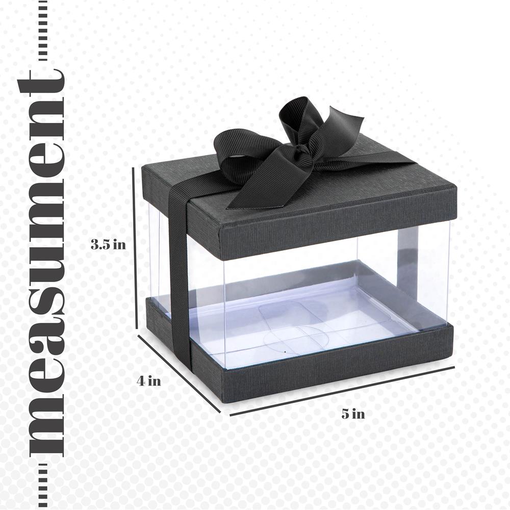 Plastic Gift Boxes Elegant Party Favor Black 5X4X3.5