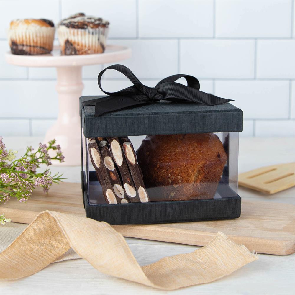 Plastic Gift Boxes Elegant Party Favor Black 5X4X3.5