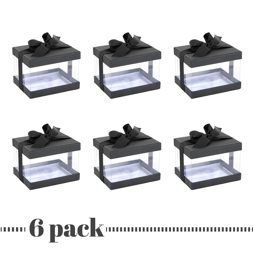 Plastic Gift Boxes Elegant Party Favor Black 5X4X3.5