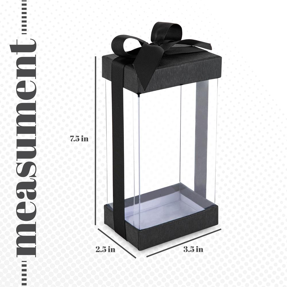 Plastic Gift Boxes Black 7.5X3.75X2.5"