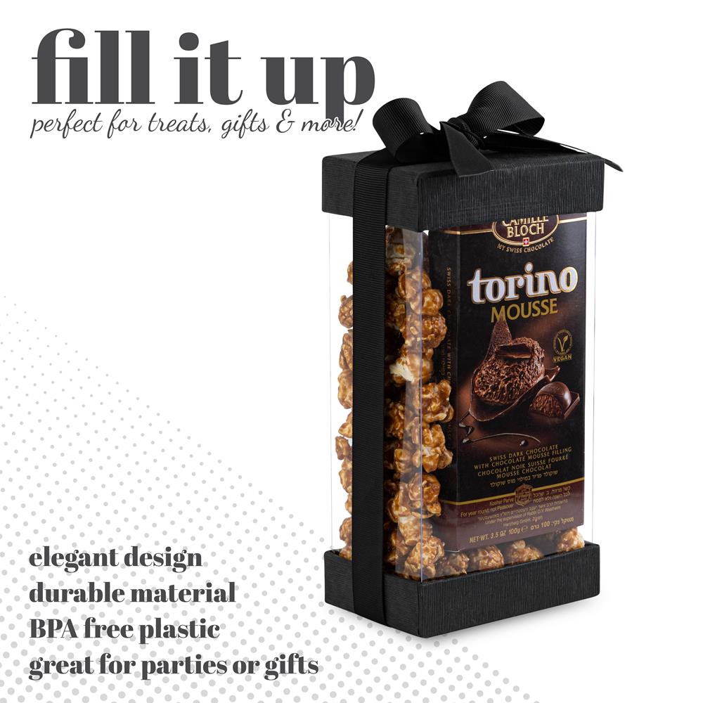 Plastic Gift Boxes Black 7.5X3.75X2.5"