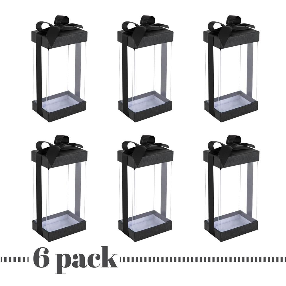Plastic Gift Boxes Black 7.5X3.75X2.5"