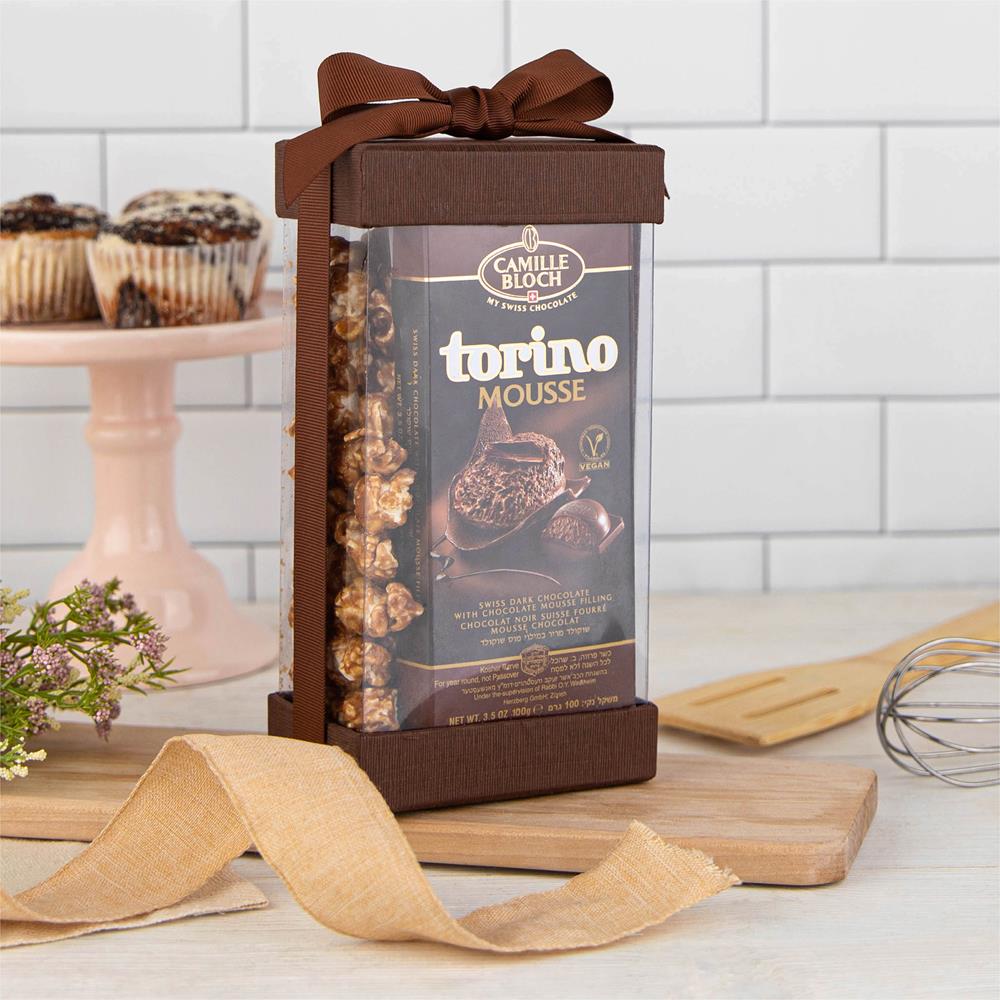 Plastic Gift Boxes Brown 7.5X3.75X2.5" 6 Pack Bakery Boxes With Base Lid & Ribbon