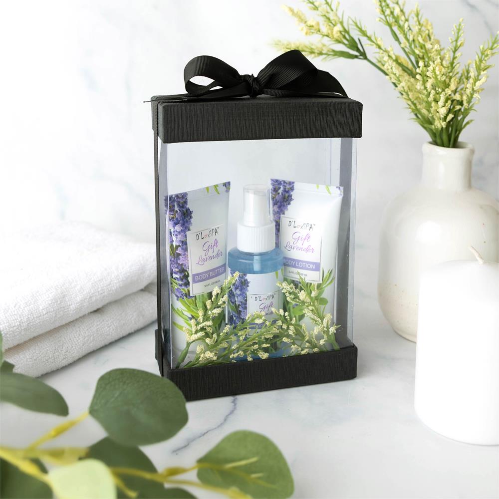 Plastic Gift Boxes With Base Lid & Ribbon Black 7.5X5X2.5" 6 Pack Bakery Boxes