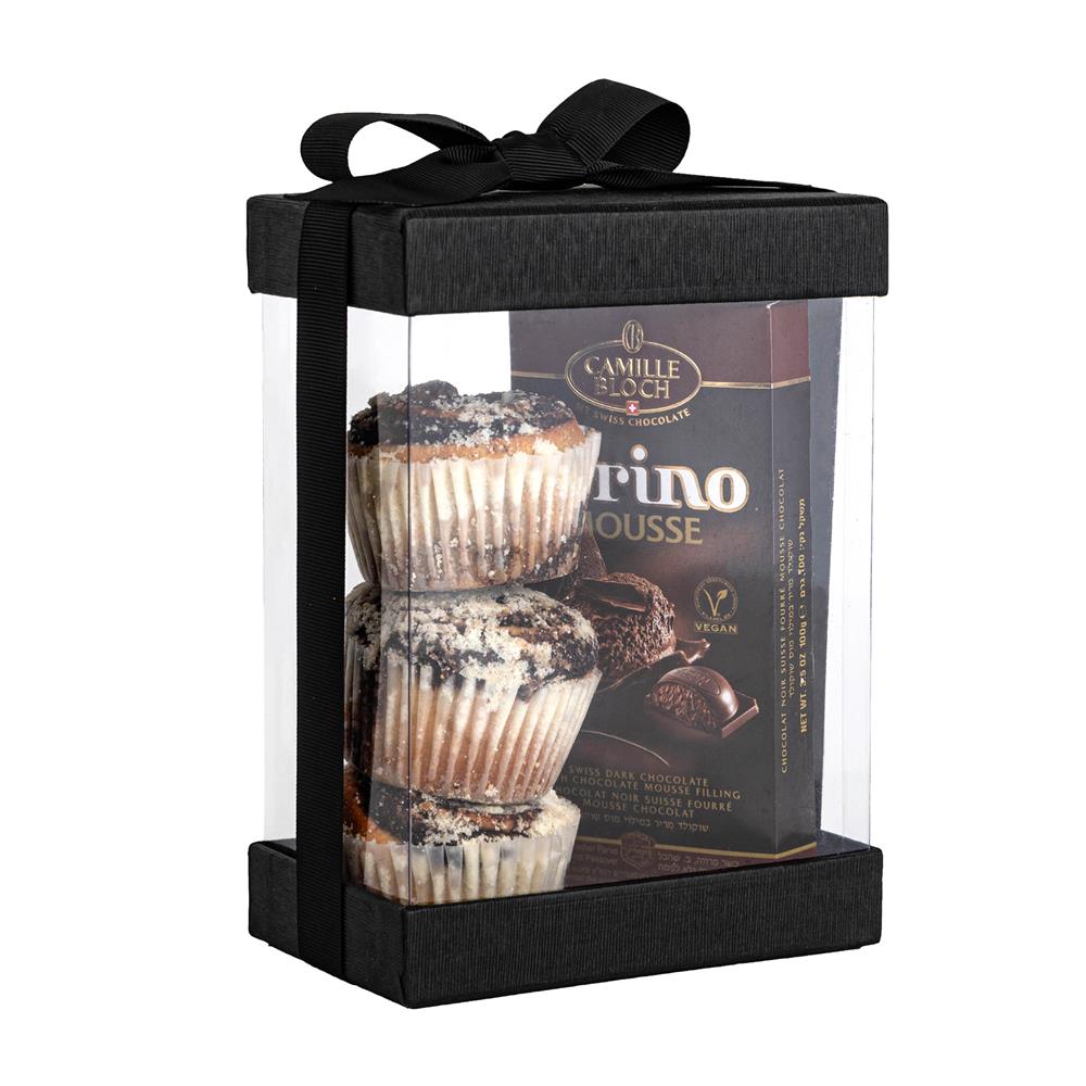 Clear Black 7X5X3" Gift Boxes 6 Pack Bakery Boxes With Base Lid & Ribbon