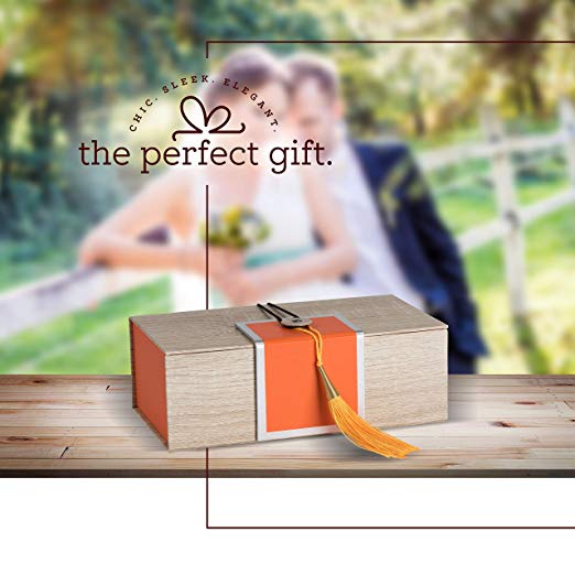 Orange Gift Box With Tassel 4 Pack 7"X4"X 2.5