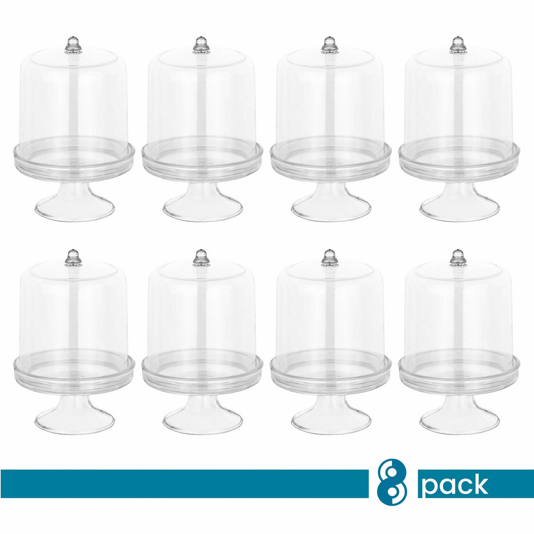 Mini Cake Dish Shaped Acrylic Candy Boxes 8 Pack 2.125"X3.5"