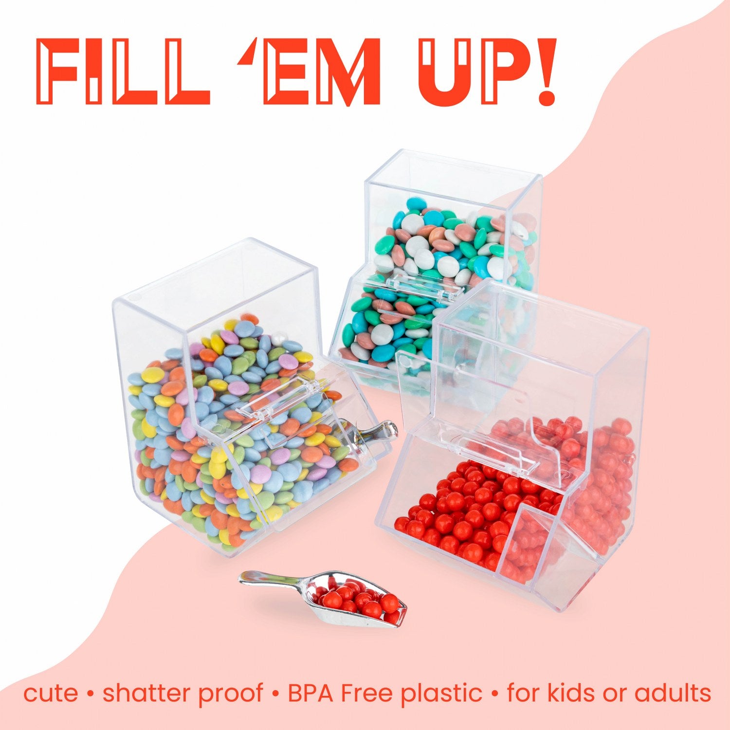 Candy Box Shaped Acrylic Candy Boxes 6 Pack 3.72"X3.25"X2.75"