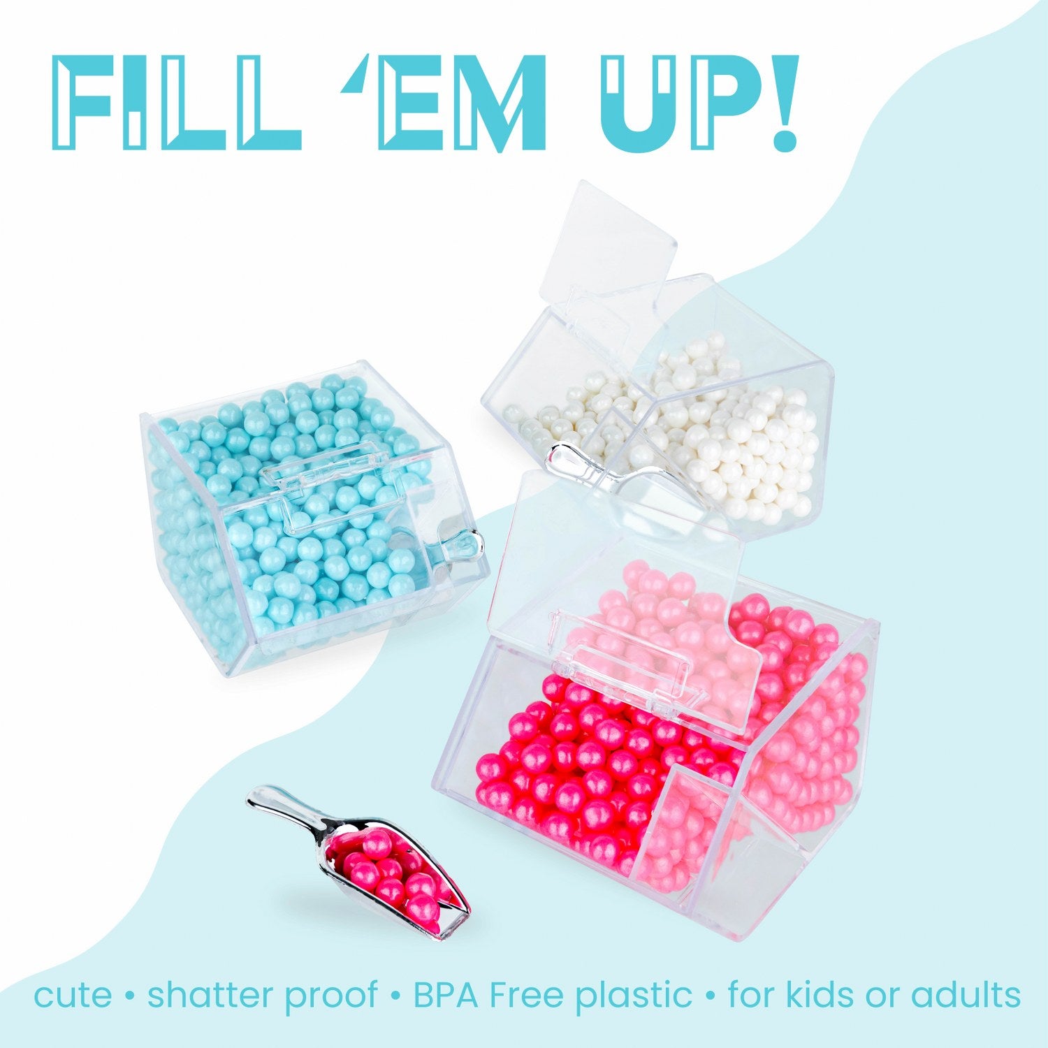 Candy Box Shaped Acrylic Candy Boxes 6 Pack 3.44"X2.69"X2.2"