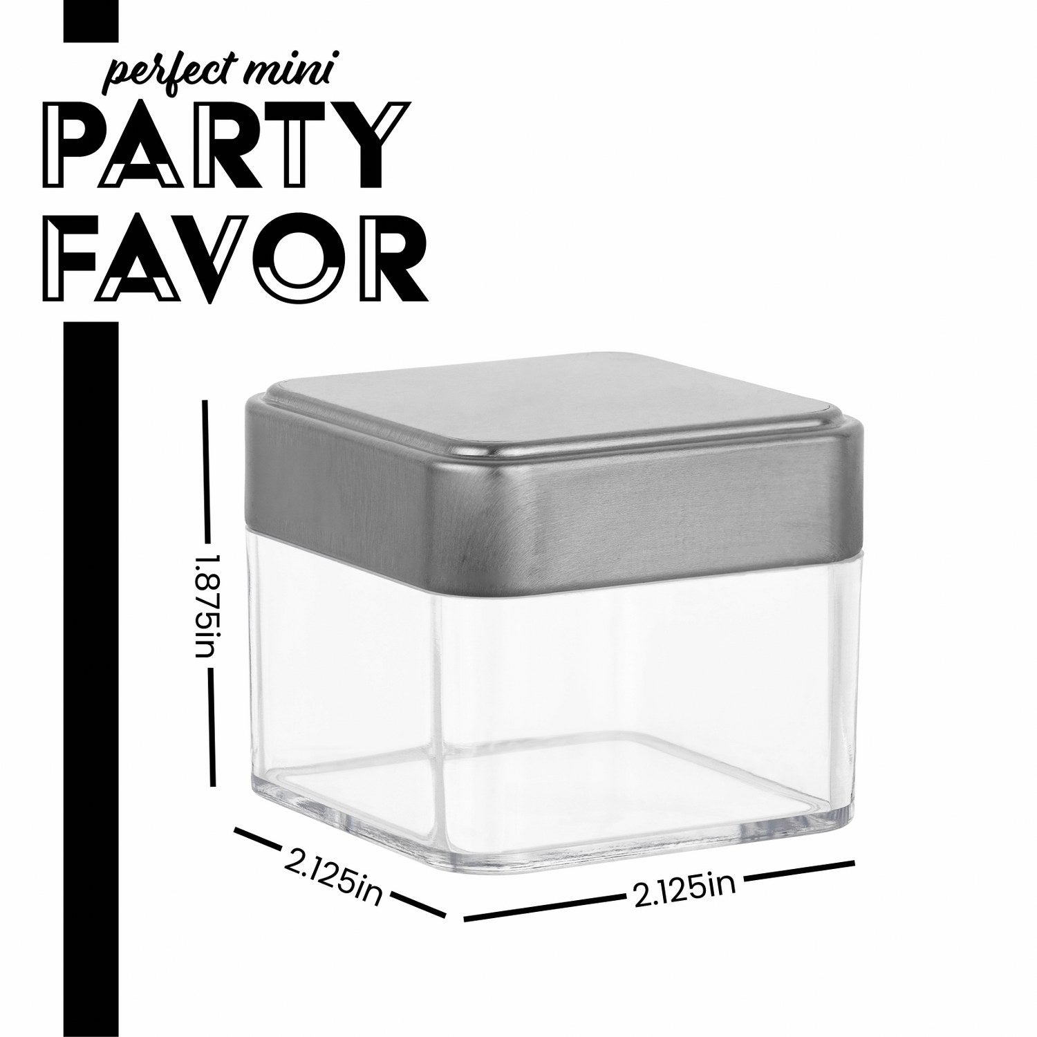 Square Box Shaped Acrylic Candy Boxes 12 Pack 2.125"X2.125"X1.875"