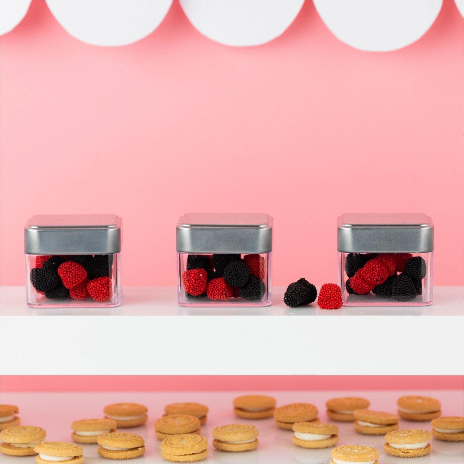 Square Box Shaped Acrylic Candy Boxes 12 Pack 2.125"X2.125"X1.875"