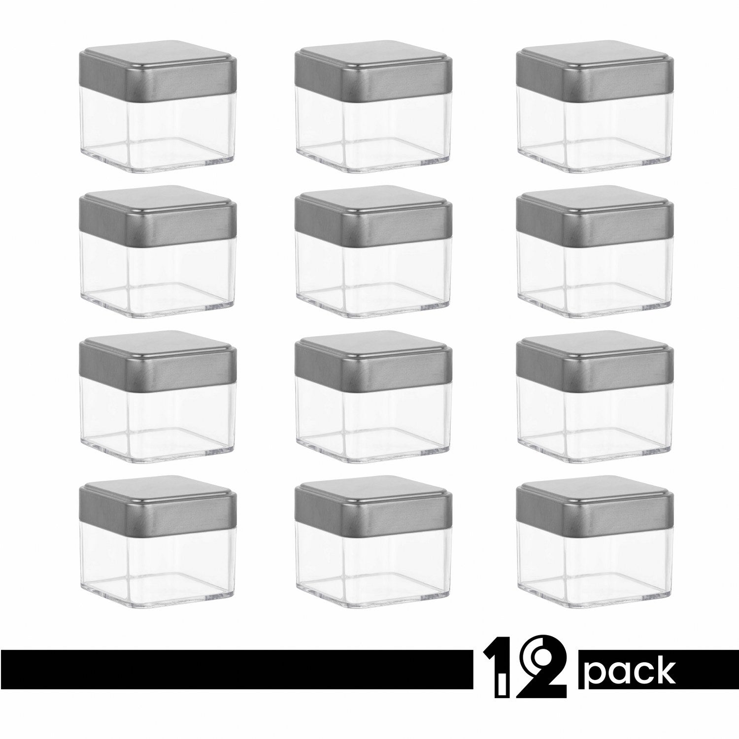 Square Box Shaped Acrylic Candy Boxes 12 Pack 2.125"X2.125"X1.875"