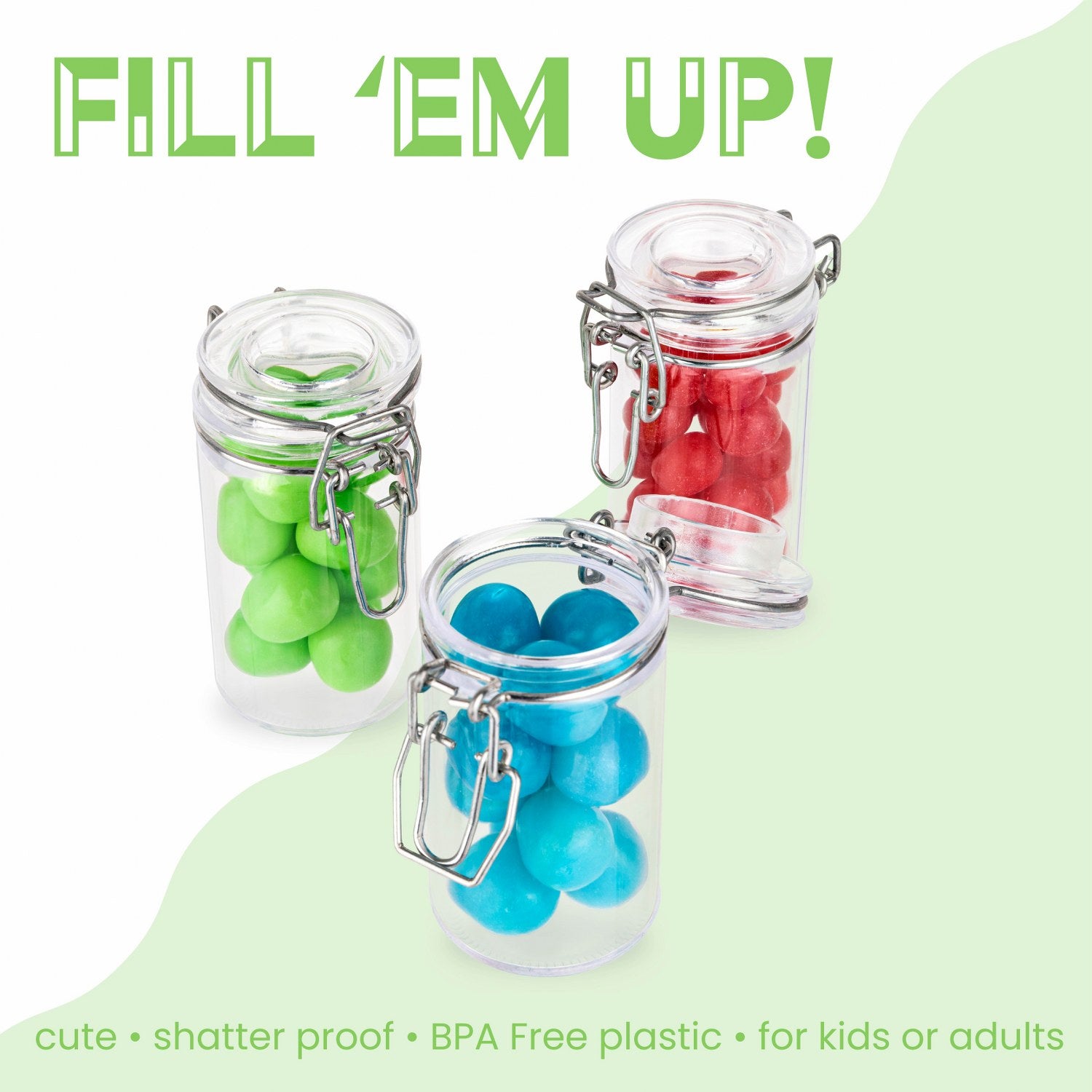 Clamp Jar Shaped Acrylic Candy Boxes 6 Pack 1.75"X3.5"