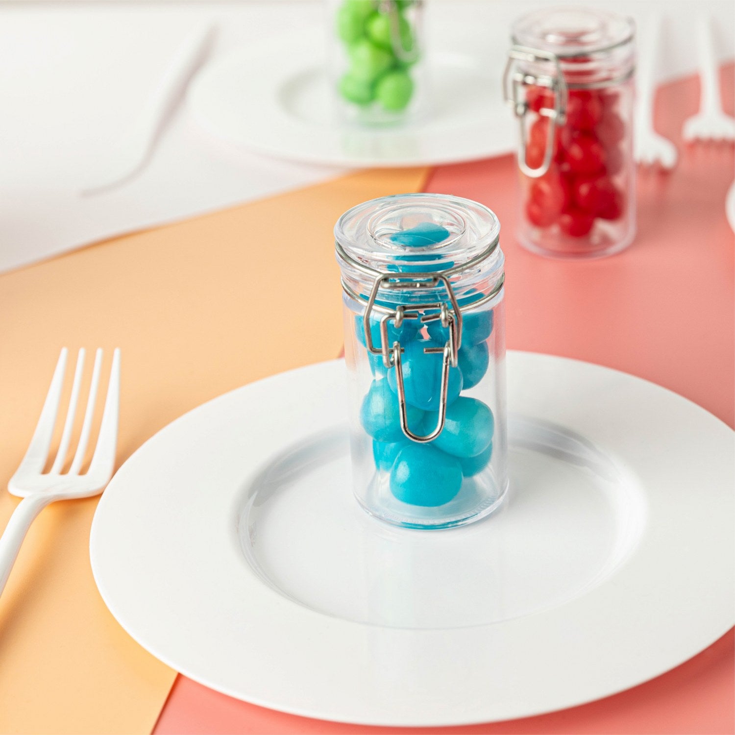 Clamp Jar Shaped Acrylic Candy Boxes 6 Pack 1.75"X3.5"